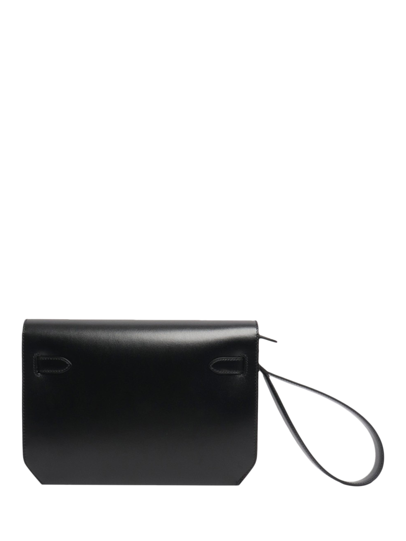 Product image 2 of 9, which shows Pre-loved Hermès Depeche Small Leather Bag, Black