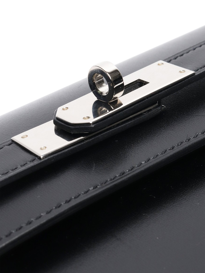 Product image 4 of 9, which shows Pre-loved Hermès Depeche Small Leather Bag, Black