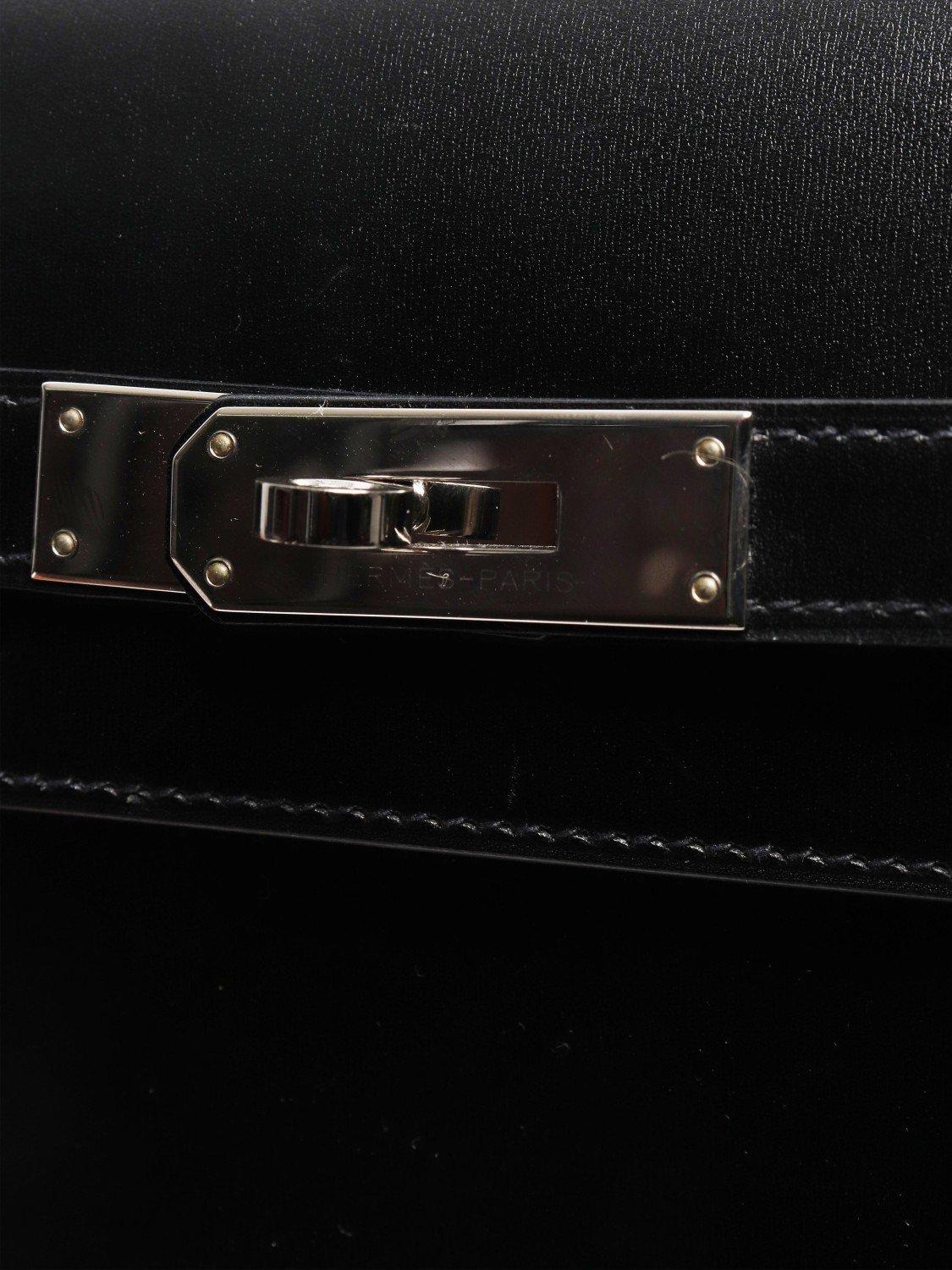 Product image 5 of 9, which shows Pre-loved Hermès Depeche Small Leather Bag, Black