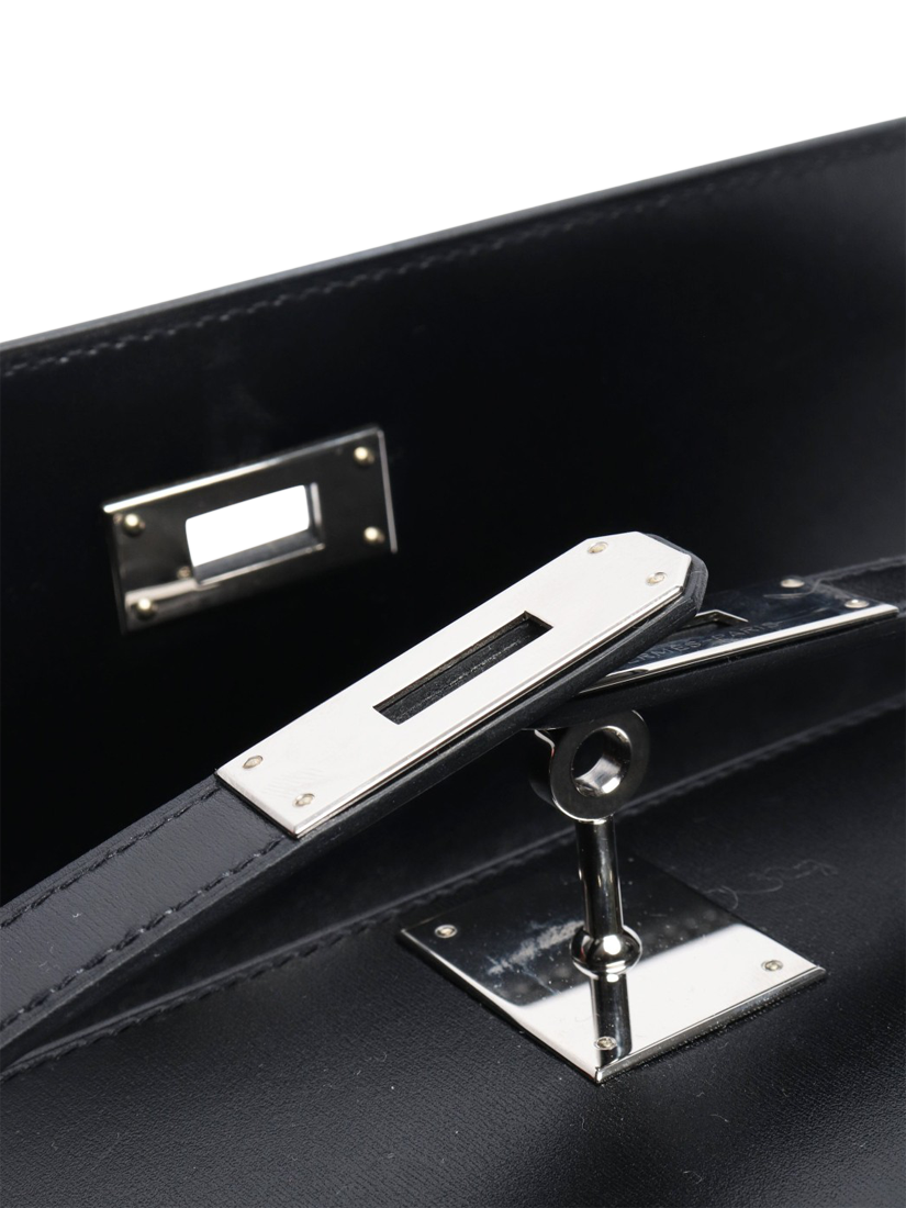 Product image 6 of 9, which shows Pre-loved Hermès Depeche Small Leather Bag, Black
