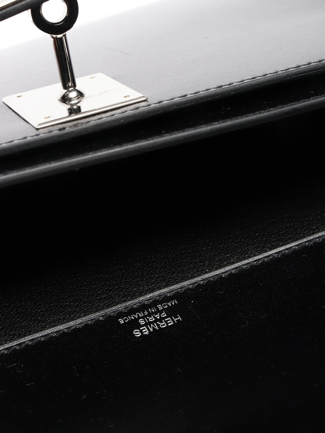 Product image 7 of 9, which shows Pre-loved Hermès Depeche Small Leather Bag, Black