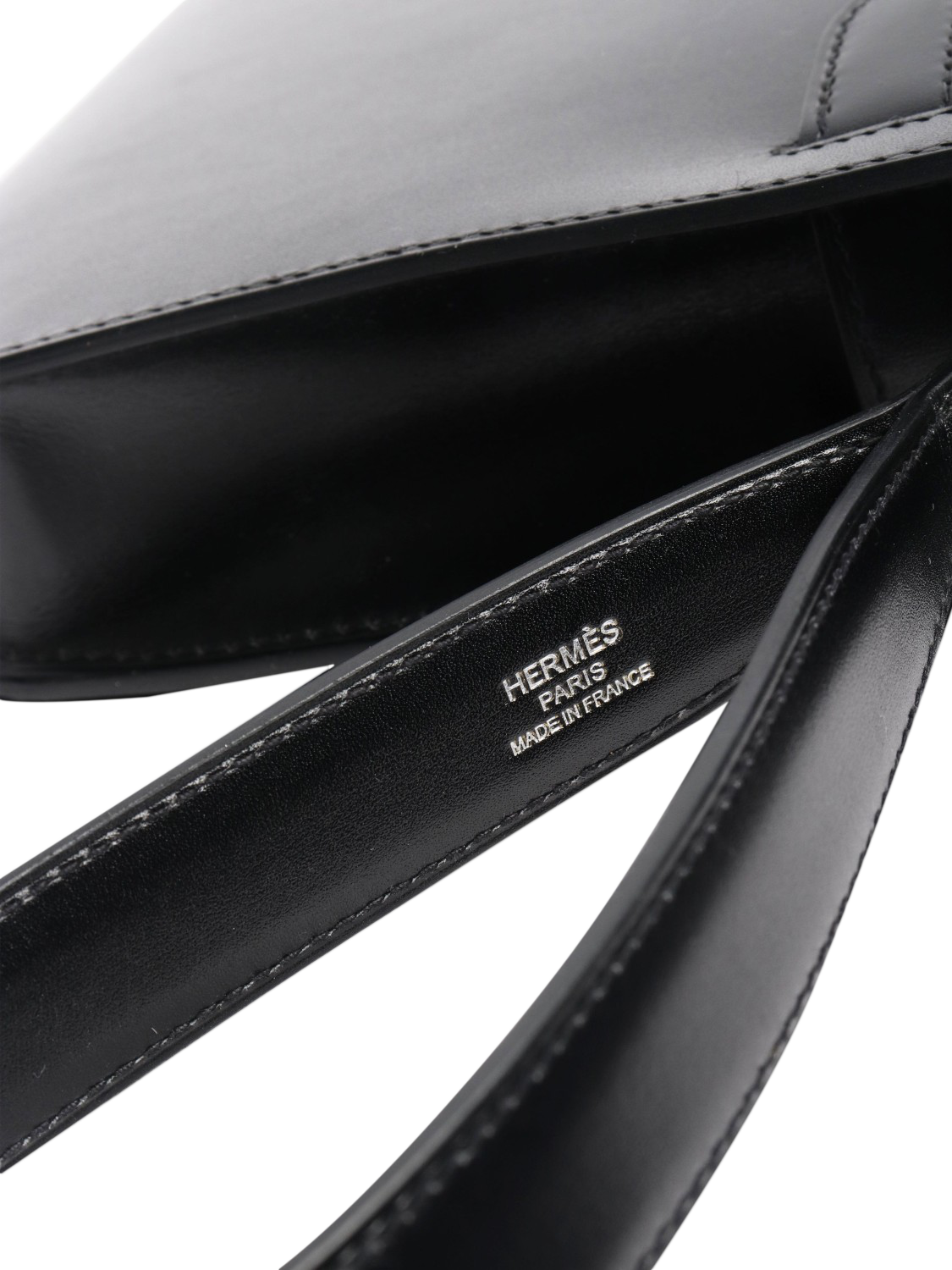 Product image 8 of 9, which shows Pre-loved Hermès Depeche Small Leather Bag, Black