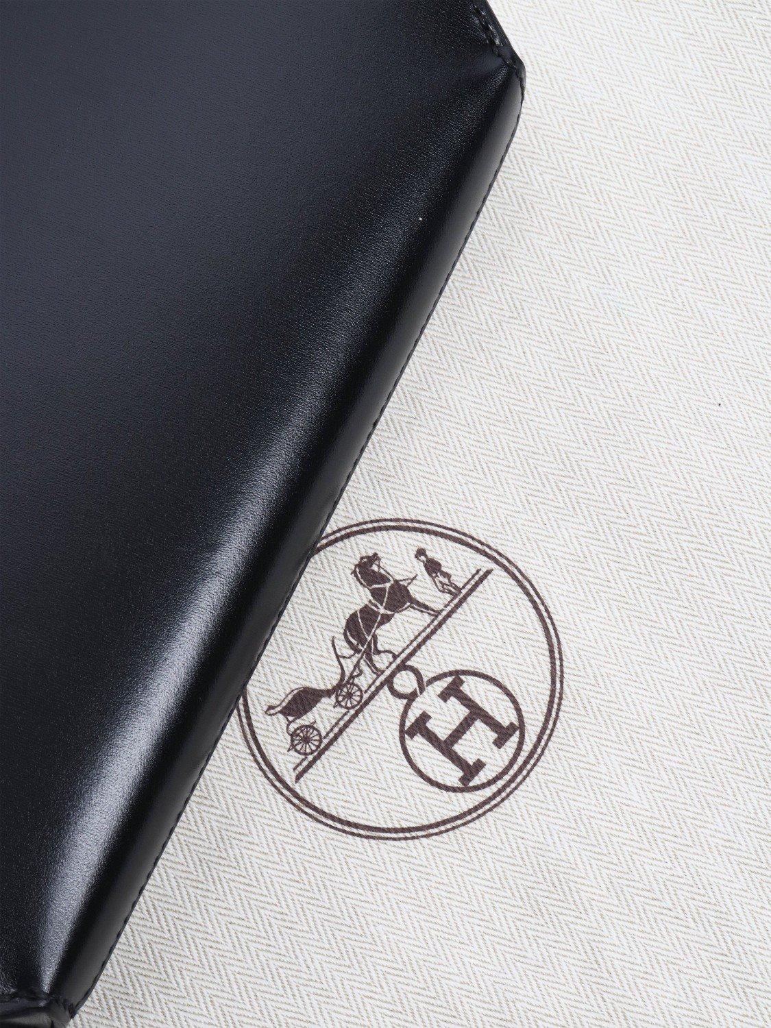 Product image 9 of 9, which shows Pre-loved Hermès Depeche Small Leather Bag, Black