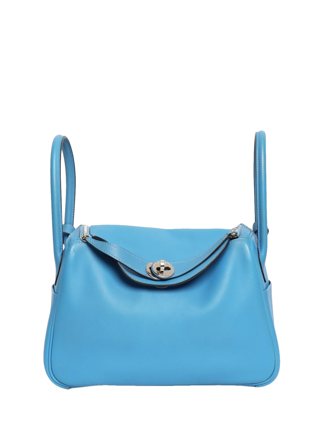 Product image 1 of 8, which shows Pre-loved Hermès Lindy 26 Leather Grab Bag, Blue