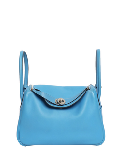 Pre-loved Hermès Lindy 26 Leather Grab Bag, Blue, Blue