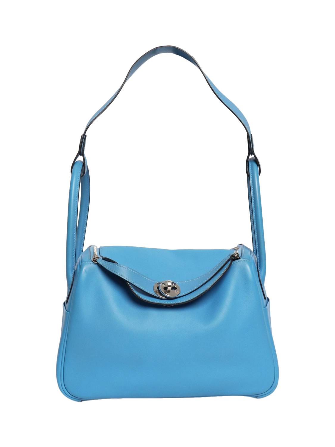 Product image 2 of 8, which shows Pre-loved Hermès Lindy 26 Leather Grab Bag, Blue