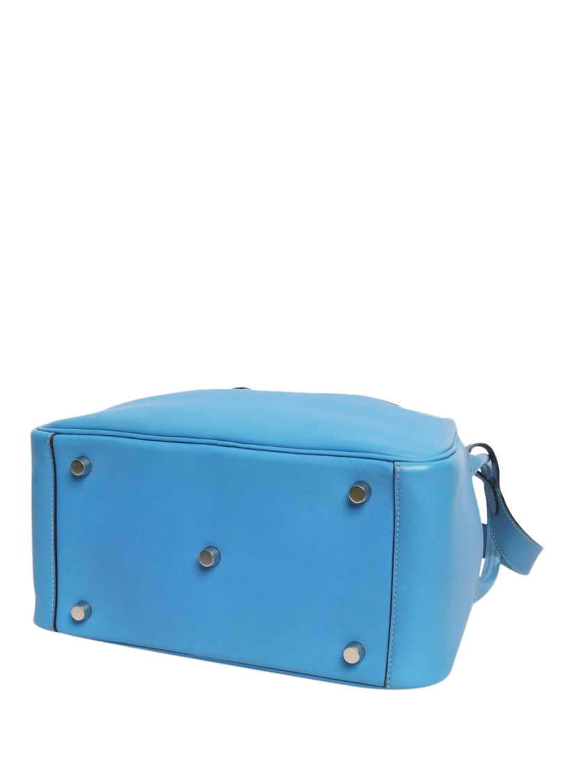 Product image 5 of 8, which shows Pre-loved Hermès Lindy 26 Leather Grab Bag, Blue