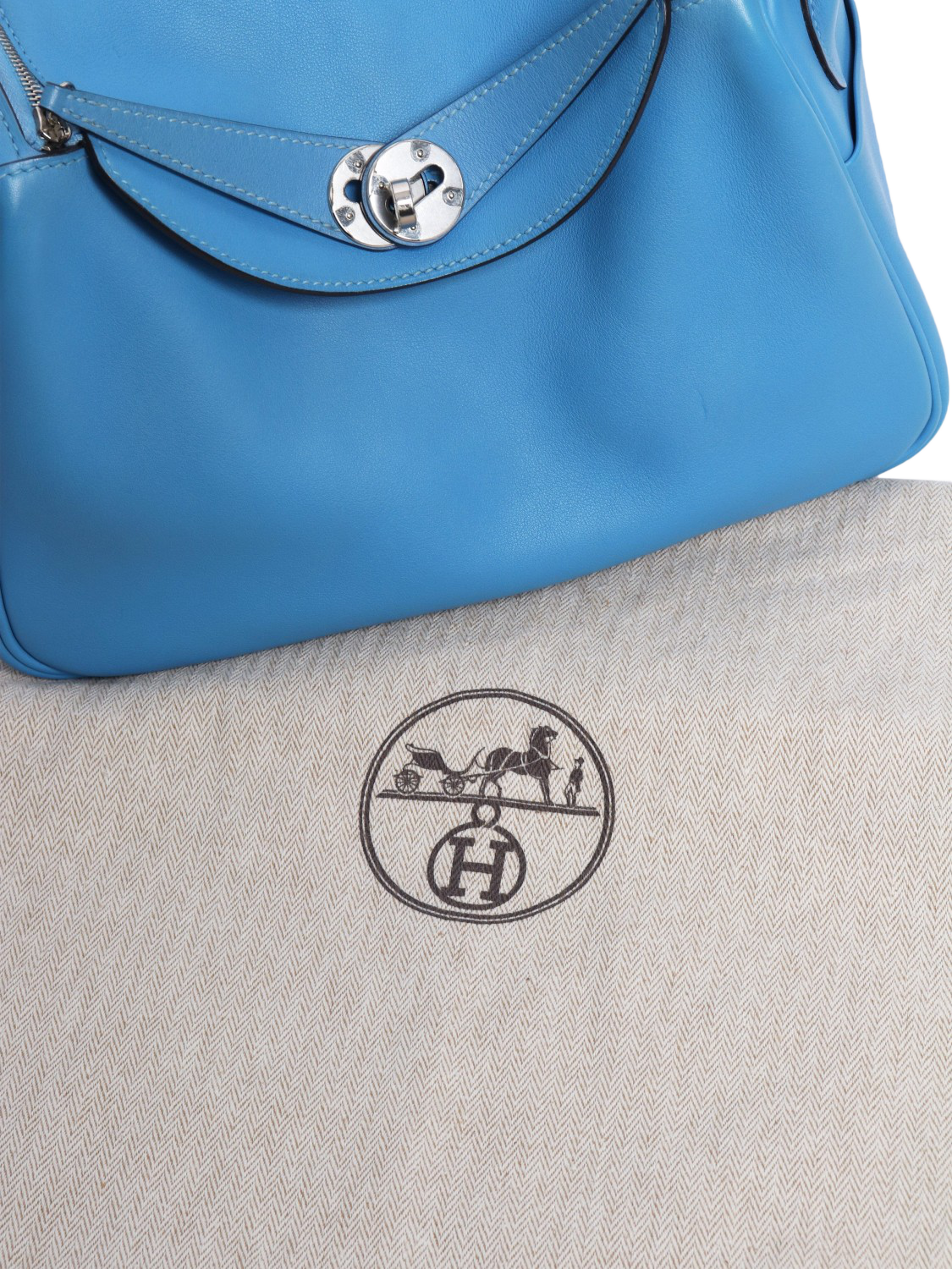 Product image 8 of 8, which shows Pre-loved Hermès Lindy 26 Leather Grab Bag, Blue