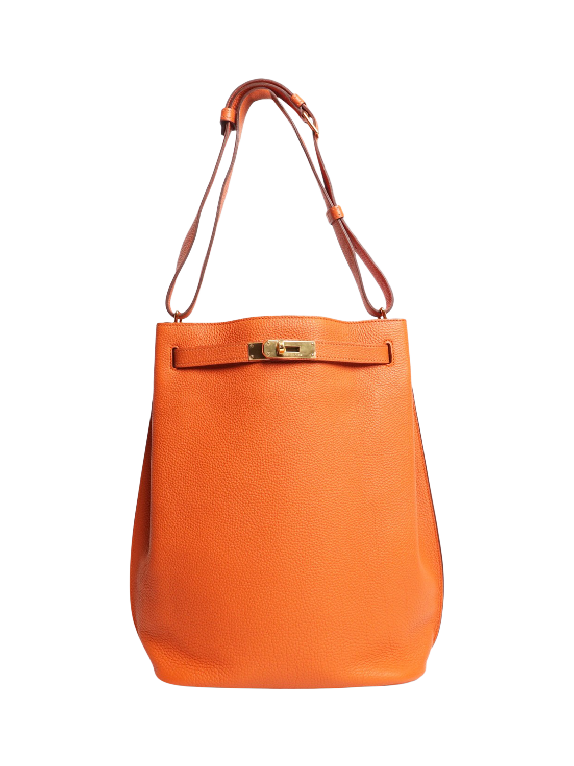 Product image 1 of 6, which shows Pre-loved Hermès Leather 2011 So Kelly Shoulder Bag, Orange