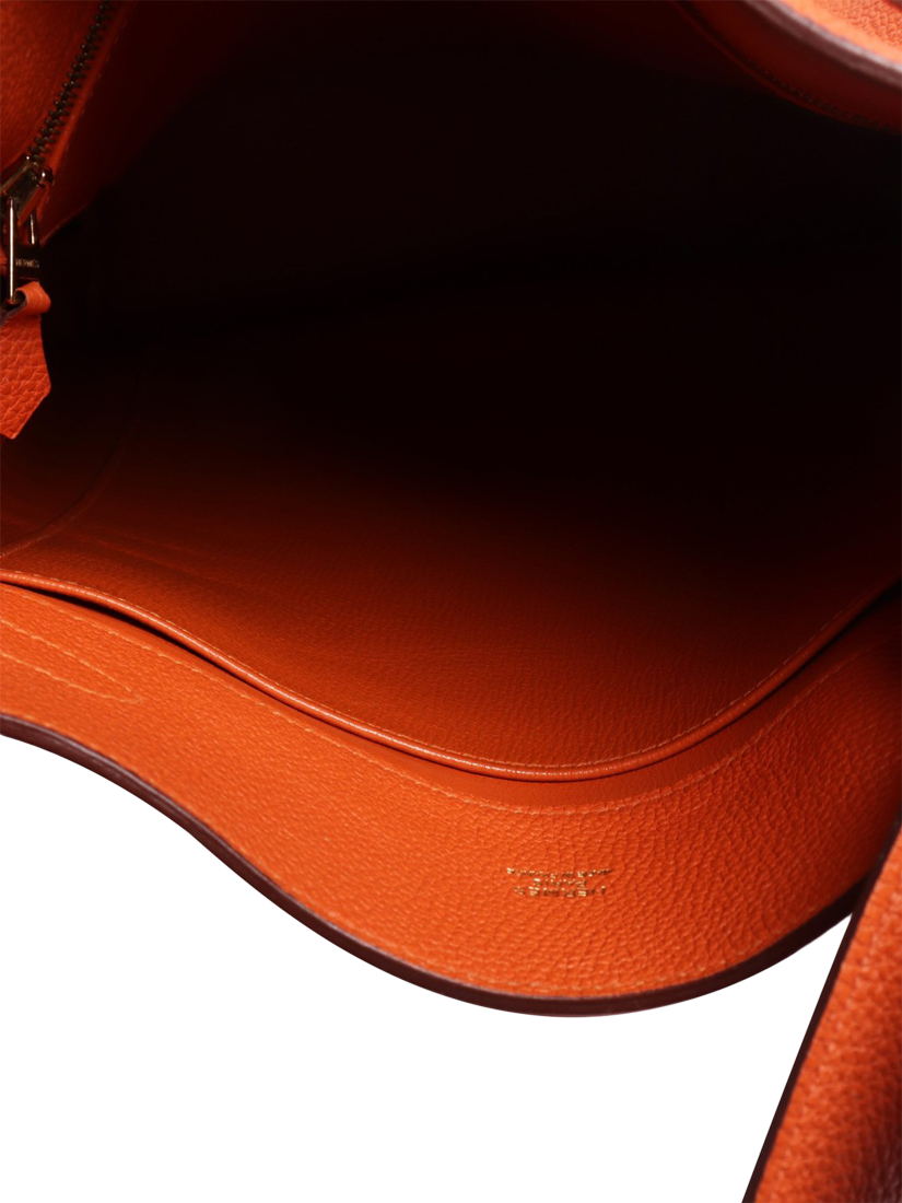 Product image 5 of 6, which shows Pre-loved Hermès Leather 2011 So Kelly Shoulder Bag, Orange
