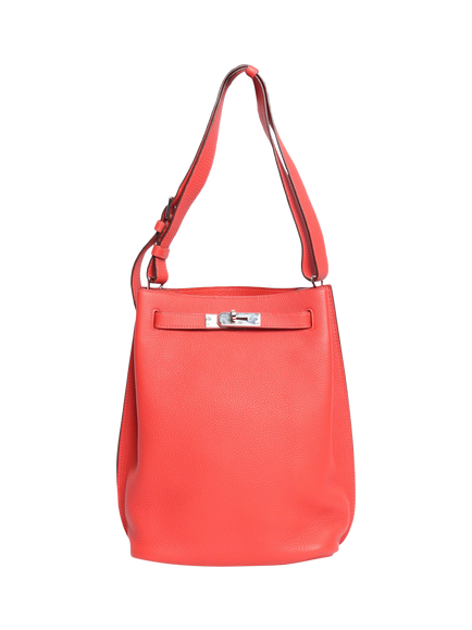 Pre-loved Hermès 2014 So Kelly Leather Shoulder Bag, Red, Red