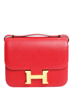 Pre-loved Hermès Constance 18 Epsom Leather Crossbody Bag, Red, Red