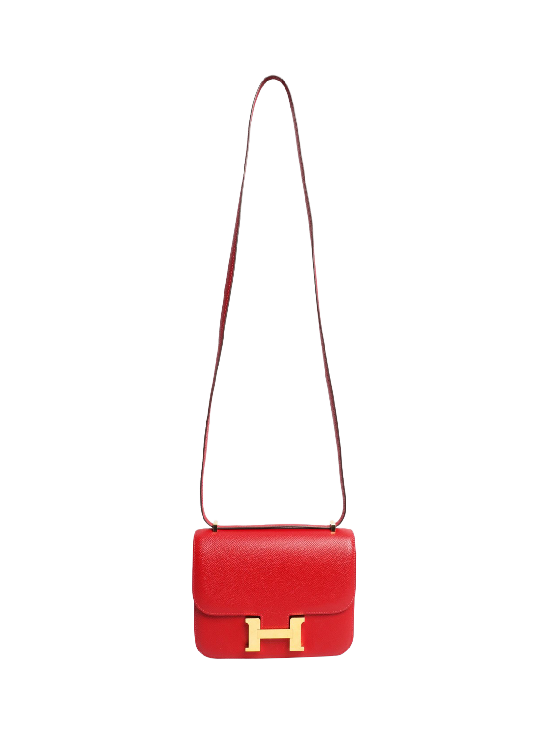 Product image 2 of 9, which shows Pre-loved Hermès Constance 18 Epsom Leather Crossbody Bag, Red