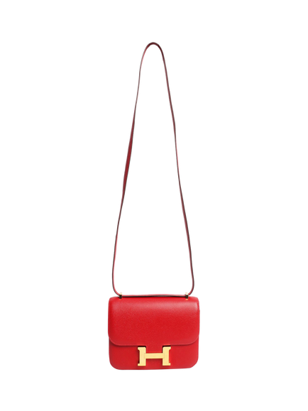 Pre-loved Hermès Constance 18 Epsom Leather Crossbody Bag, Red - view 2, Red