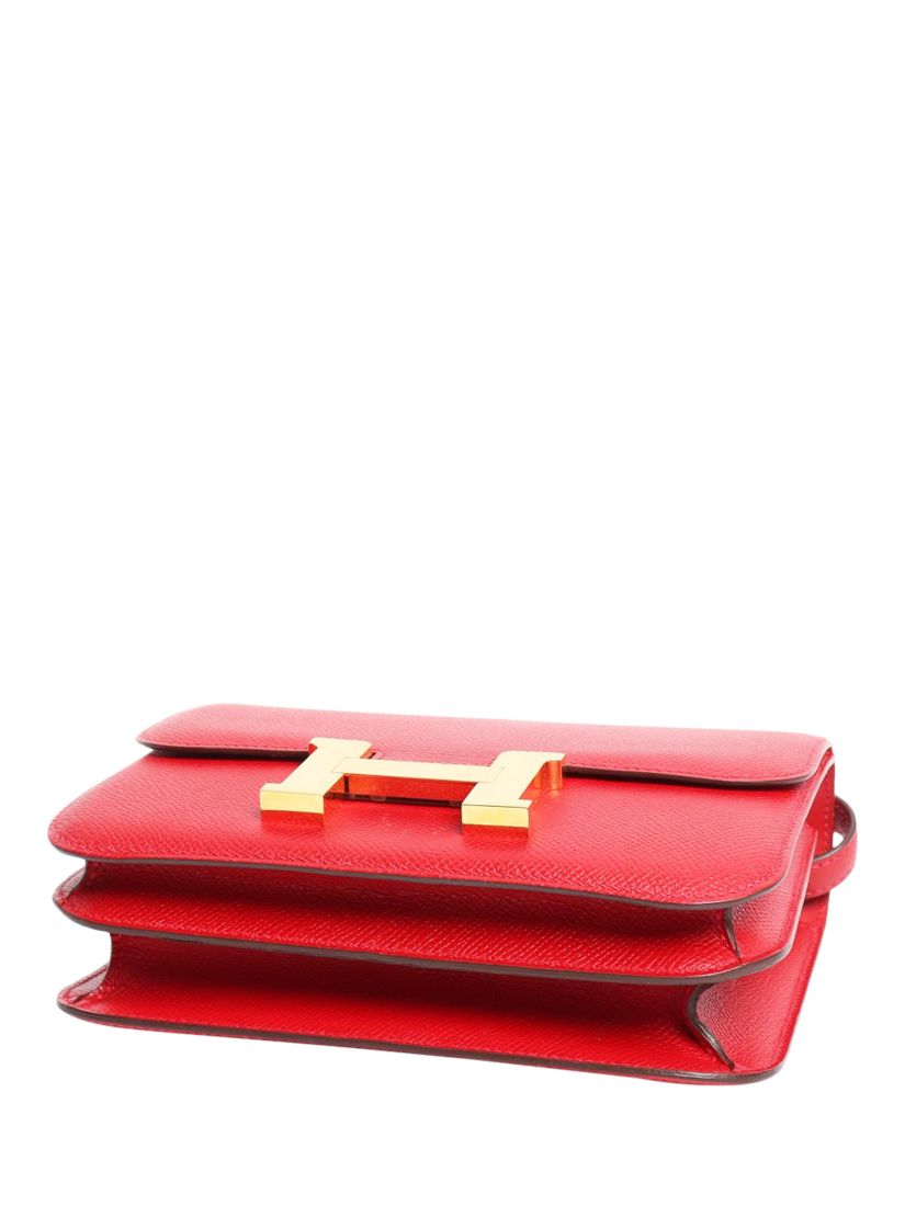 Product image 5 of 9, which shows Pre-loved Hermès Constance 18 Epsom Leather Crossbody Bag, Red