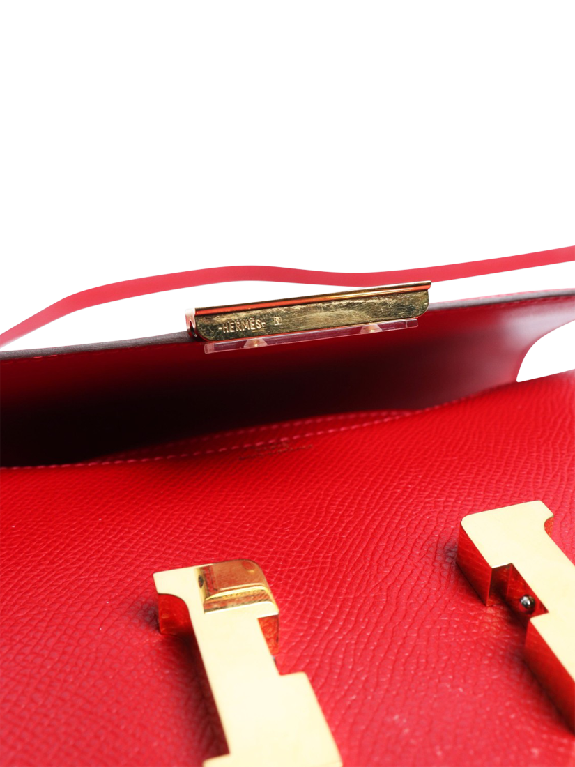 Product image 6 of 9, which shows Pre-loved Hermès Constance 18 Epsom Leather Crossbody Bag, Red