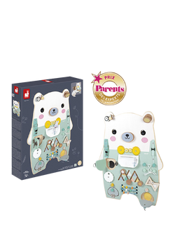 Janod Bear Busy Board Early Learning Activity Toy - view 2, Multi