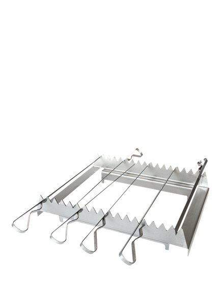 Bertha Outdoor Oven Stainless Steel Skewer Rack & 12 Skewers - view 2, Silver