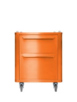 Bertha Charcoal Oven Table Top Stand with Drawers, Orange