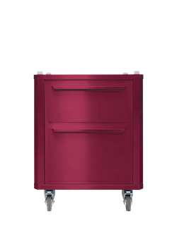 Bertha Charcoal Oven Table Top Stand with Drawers, Raspberry