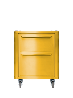 Bertha Charcoal Oven Table Top Stand with Drawers, Yellow