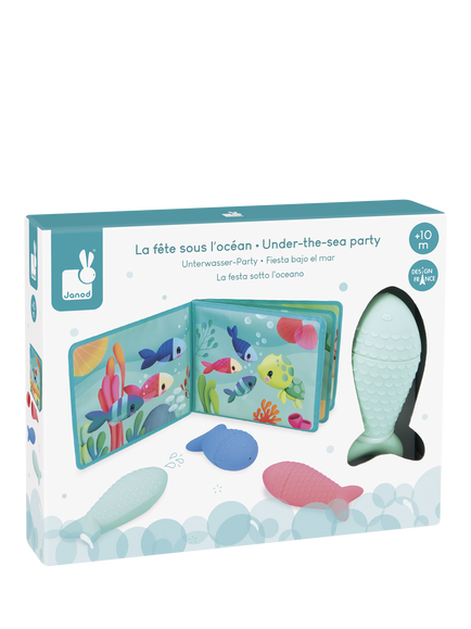 Janod Under the Sea Party Baby Book Bath Toy, Multi