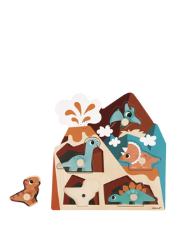 Janod Dinosaur Wooden Sound Jigsaw Puzzle, 5 Piece, Multi