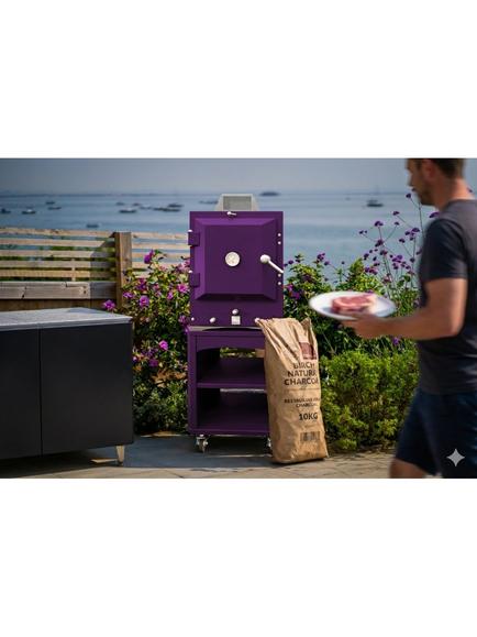 Bertha Original Table Top Charcoal Outdoor Oven with Stand & Drawers - view 2, Purple