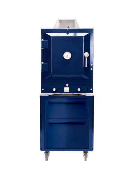 Bertha Original Table Top Charcoal Outdoor Oven with Stand & Drawers, Dark Blue