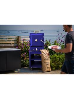 Bertha Original Table Top Charcoal Outdoor Oven with Stand & Drawers - view 2, Dark Blue