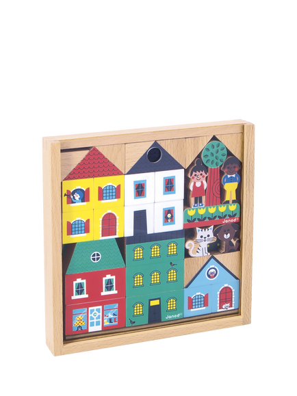 Janod City Blocks Wooden Cubes Set, 36 Piece - view 2, Multi