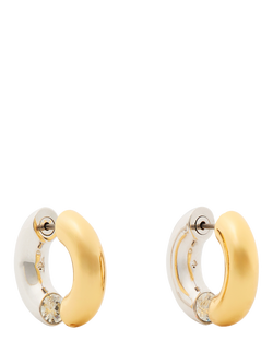 kate spade new york Two Tone Interlock Hoop Earrings, Silver/Gold, Silver/Gold