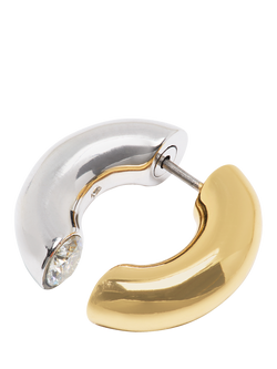 kate spade new york Two Tone Interlock Hoop Earrings, Silver/Gold - view 2, Silver/Gold