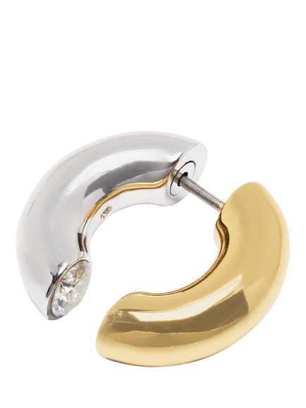 kate spade new york Two Tone Interlock Hoop Earrings, Silver/Gold - view 2, Silver/Gold