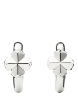 kate spade new york Flower Huggie Hoop Earrings, Silver