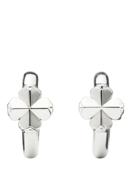 kate spade new york Flower Huggie Hoop Earrings, Silver