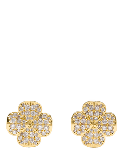 kate spade new york Clover Stud Earrings, Clear/Gold, Clear/Gold