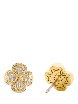 kate spade new york Clover Stud Earrings, Clear/Gold - view 2, Clear/Gold