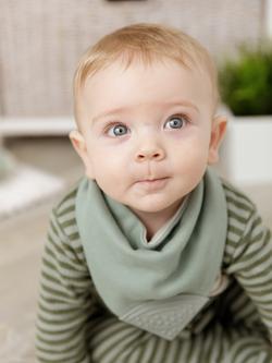 Cheeky Chompers Neckerchew Dribble Bib, Khaki - view 2, Khaki