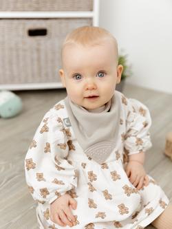 Cheeky Chompers Neckerchew Dribble Bib, Stone - view 2, Stone