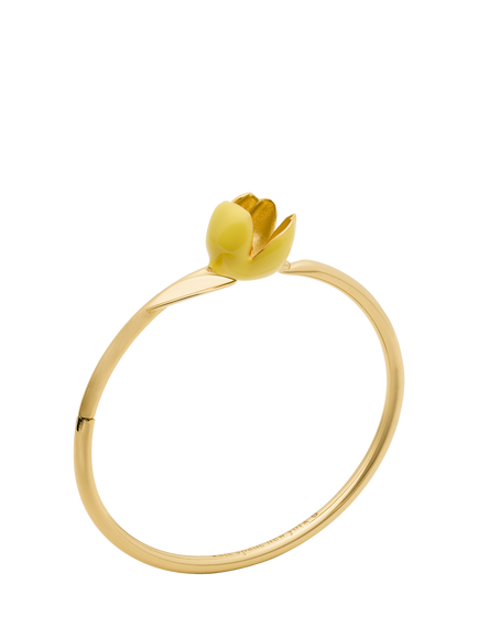 kate spade new york Enamel Floral Bangle, Yellow - view 2, Yellow