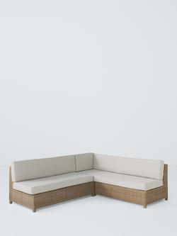 John Lewis Platform Rattan 7-Seater Corner Modular Garden Sofa Set, Natural, Natural