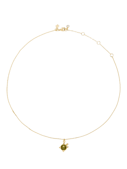 kate spade new york Cubic Zirconia Turtle Necklace, Green, Green
