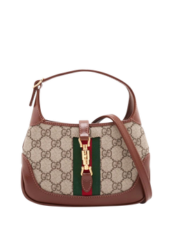 Pre-loved GUCCI GG Supreme Jackie 1961 Crossbody Bag, Brown, Brown/Multi