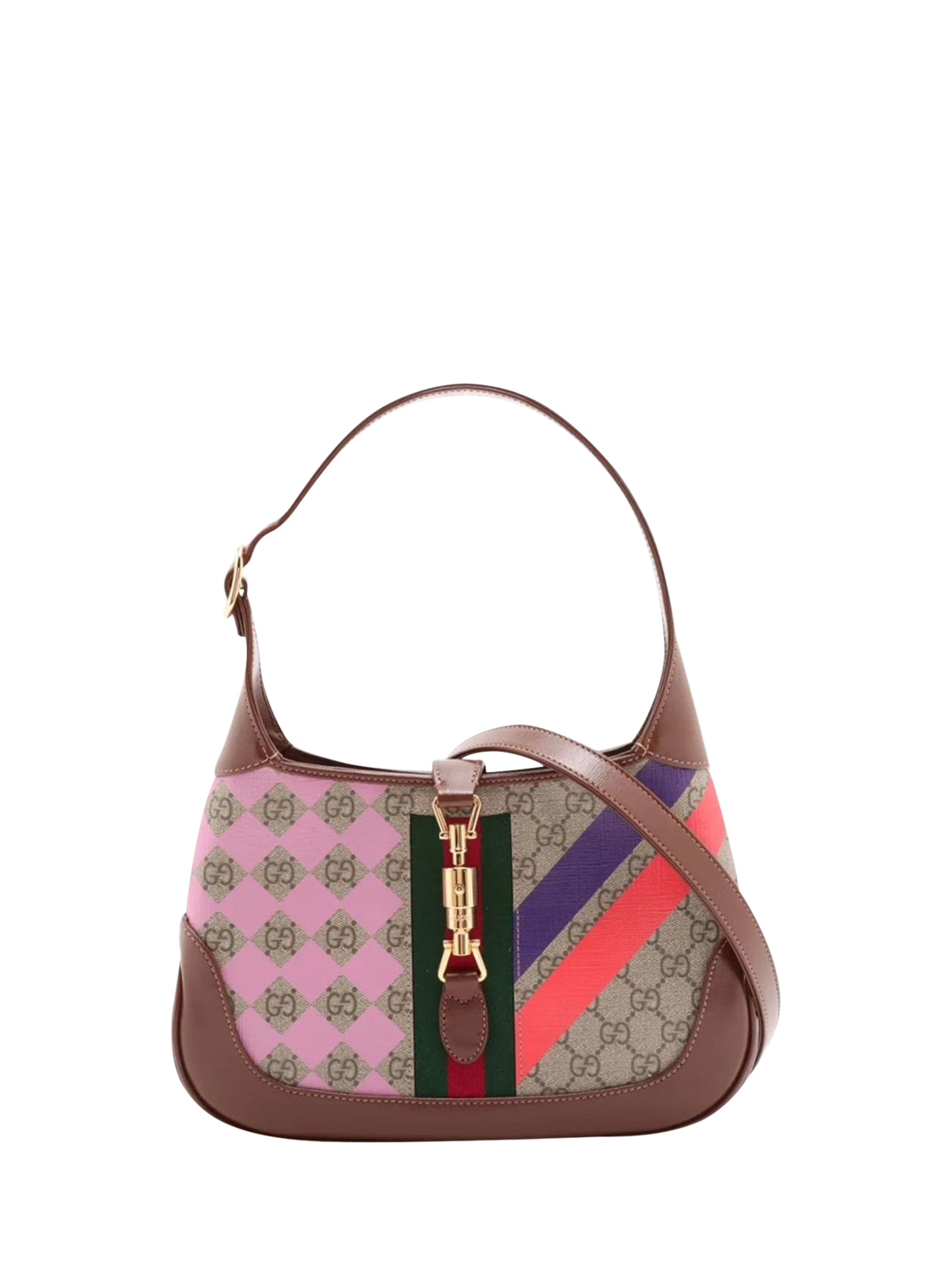 Product image 1 of 10, which shows Pre-loved GUCCI Jackie 1961 GG Supreme Bag, Brown/Multi