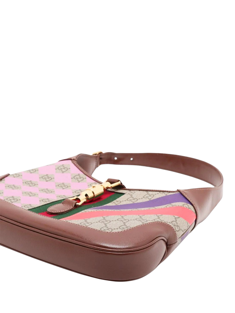 Product image 3 of 10, which shows Pre-loved GUCCI Jackie 1961 GG Supreme Bag, Brown/Multi