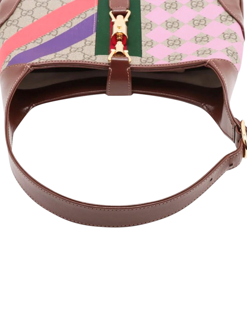 Product image 5 of 10, which shows Pre-loved GUCCI Jackie 1961 GG Supreme Bag, Brown/Multi