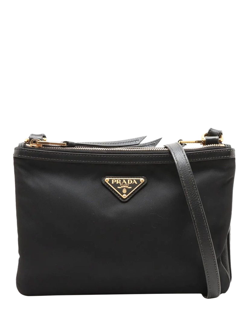 Pre-loved Prada Nylon Crossbody Pouch Bag, Black