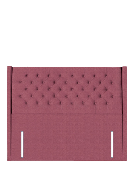 John Lewis Margot Winged Full Depth Upholstered Headboard, Double, Herringbone Rose