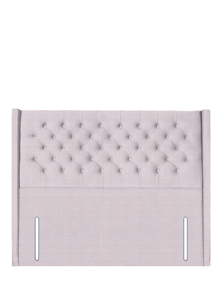 John Lewis Margot Winged Full Depth Upholstered Headboard, King Size, Herringbone Oat